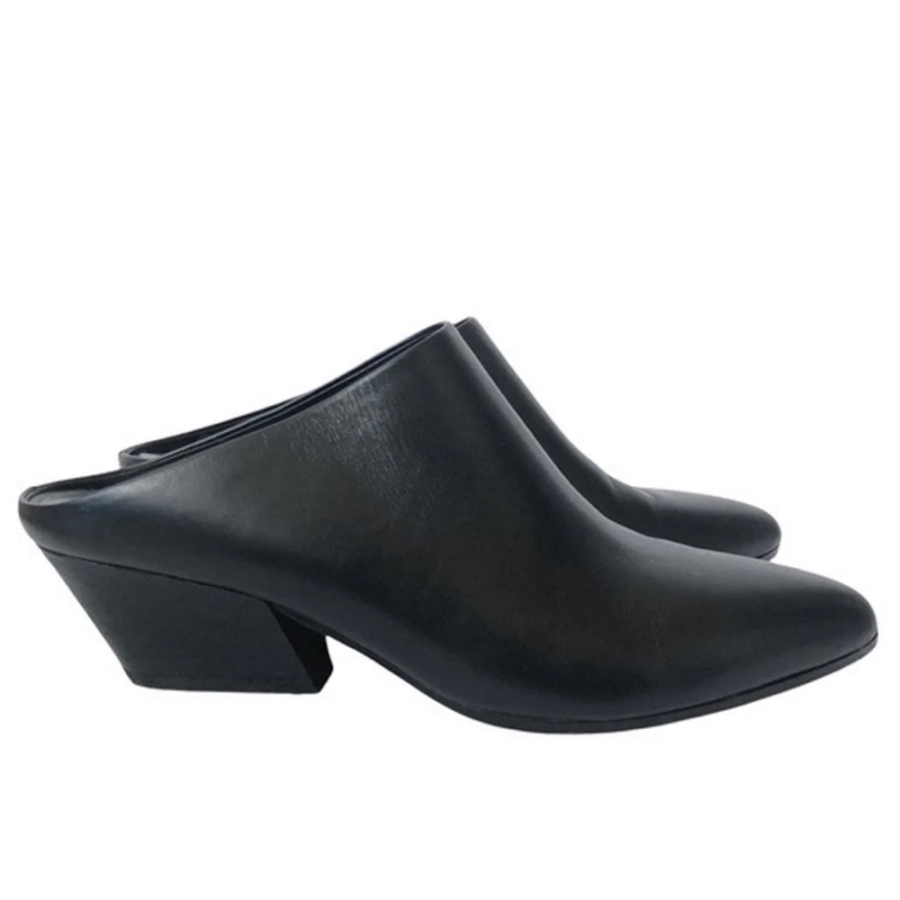 Vince Vigo Black Leather Mules Booties